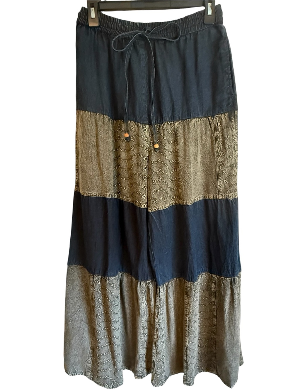 NWT Young Threads Boho Drawstring Waist Wide Leg Pants Size Small